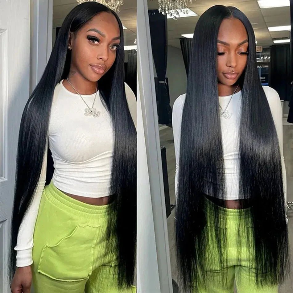 Bone Straight Human Hair Bundles With Frontal Closure 30 32 Inch Virgin Hair Weave Bundles With Closure Remy Hair Extensions - EverHype