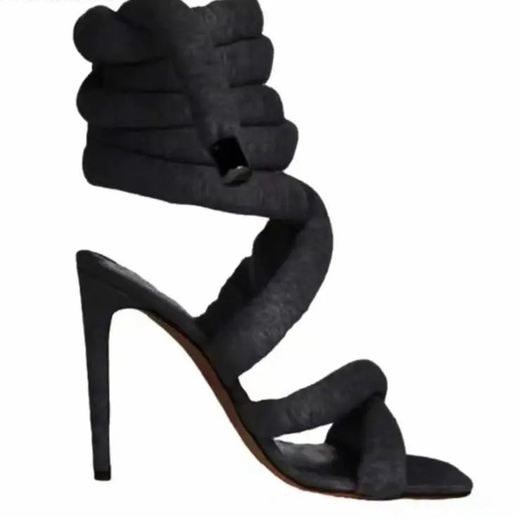 Runway Snake Strap Long Shoes Women's Sandals Summer 2025 Sexy Stiletto Heel Stripper Shoes Star Style Slingback Heeled Sandals - EverHype