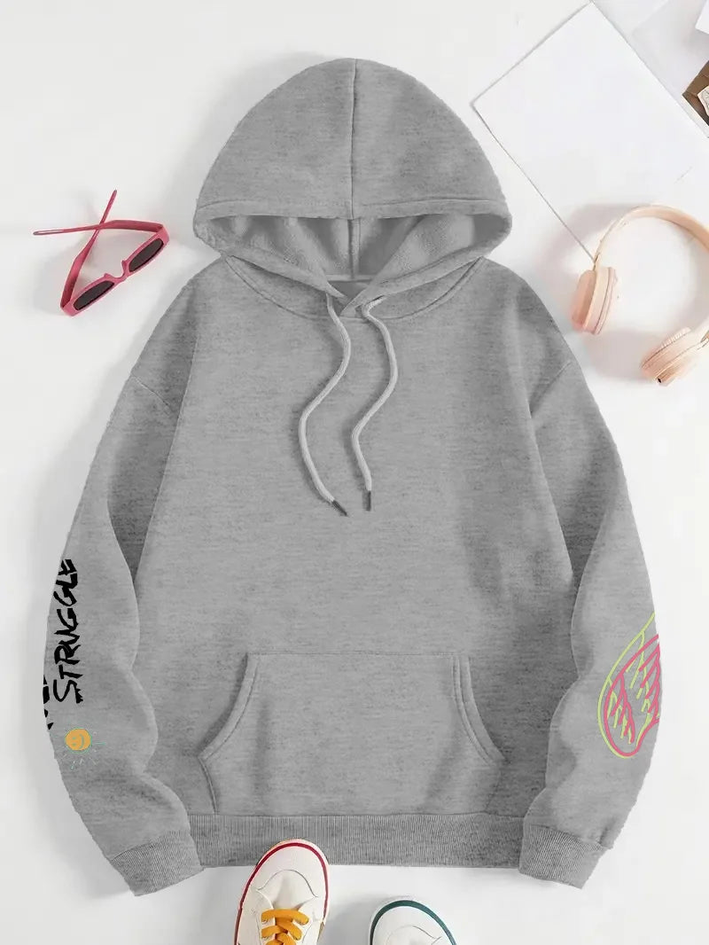 Plus Size 1XL - 4XL Women's Printed Hoodie Extra Large Hoody Fashion Loose Clothing Comfortable Sweatshirt Women's - EverHype