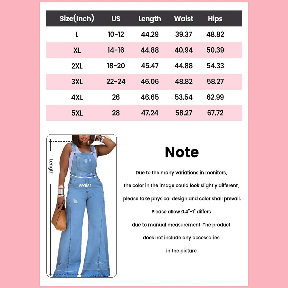 Women's Denim Jumpsuit - Wide Leg Sleeveless Romper | Summer Streetwear - EverHype