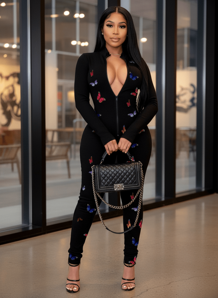 Bodysuit Black Butterfly - EverHype