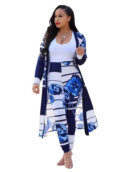 Luxury Printed Two-Piece Cardigan Set