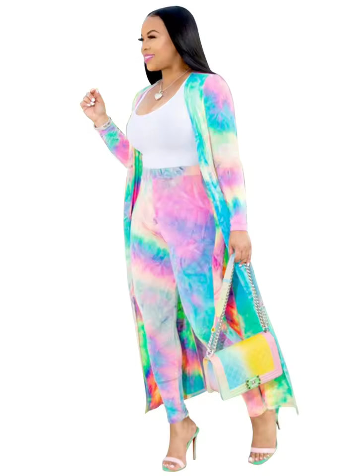 Luxury Printed Two-Piece Cardigan Set