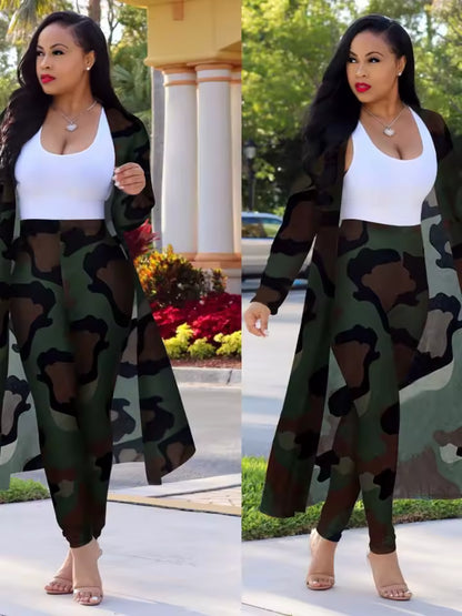 Luxury Printed Two-Piece Cardigan Set