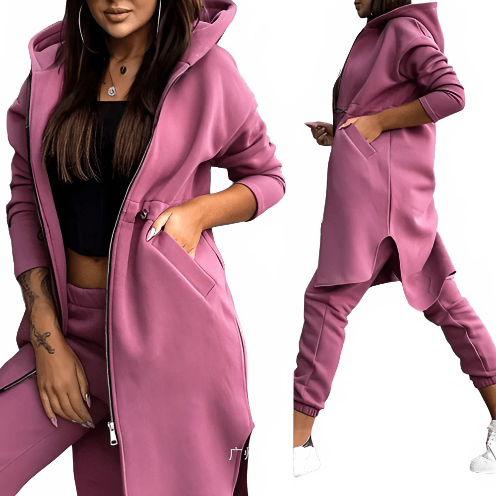 Women's Hooded Jacket & Trousers Two - Piece Set - EverHype