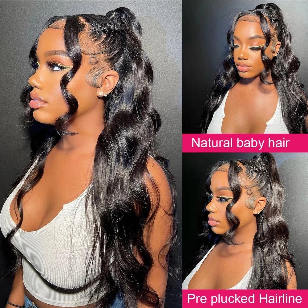 360 Full Lace Wig Human Hair Pre Plucked 250 Density Human Hair Wigs Body Wave 13x6 HD Lace Frontal Wig Glueless Wig human hair - EverHype