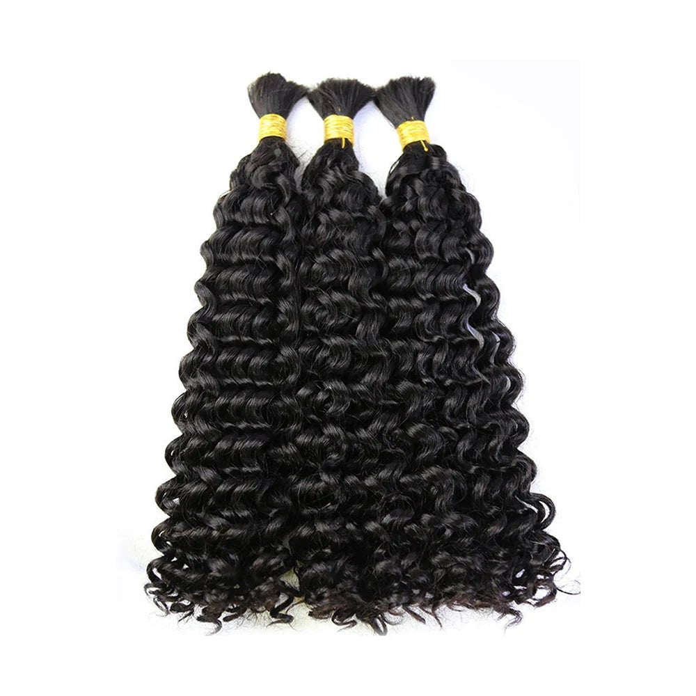 Boho Braids Human Hair Bulk Braiding Hair Water Wave 100% Human Hair Unprocessed Remy Bulk Hair No Weft Bundle Hair For Braiding - EverHype