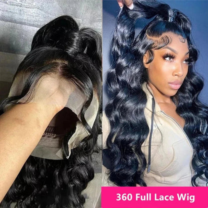 360 Full Lace Wig Human Hair Pre Plucked 250 Density Human Hair Wigs Body Wave 13x6 HD Lace Frontal Wig Glueless Wig human hair - EverHype