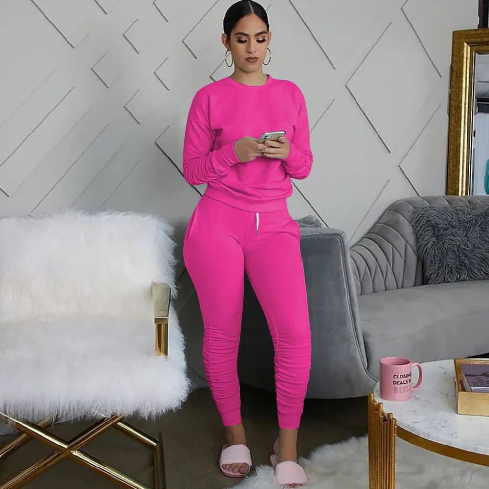 Women's Two Piece Casual Tracksuit Set - EverHype