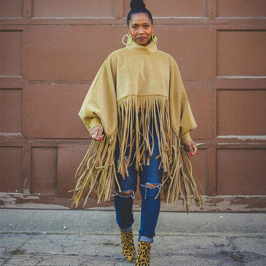 Plus Size Tassel Top - Elegant Streetwear Blouse for Fall | Women's Fashion - EverHype