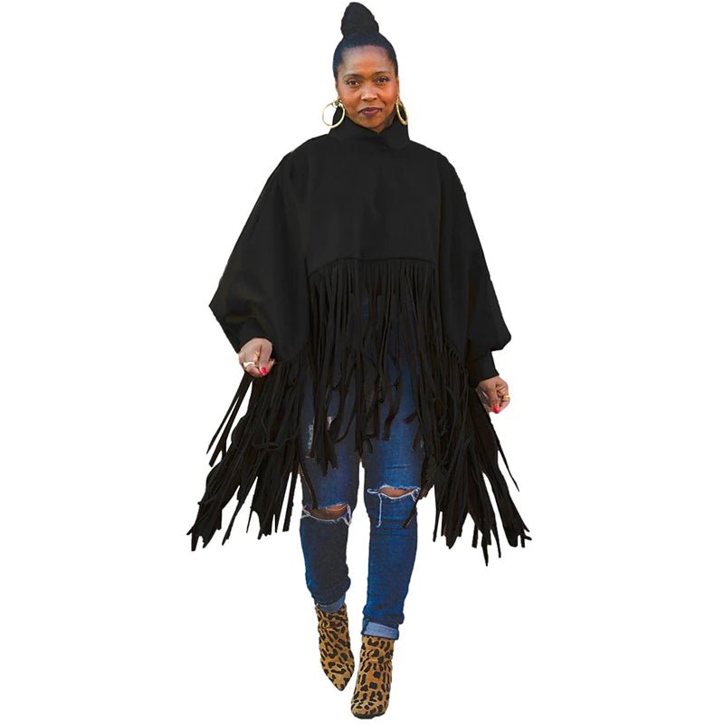 Plus Size Tassel Top - Elegant Streetwear Blouse for Fall | Women's Fashion - EverHype