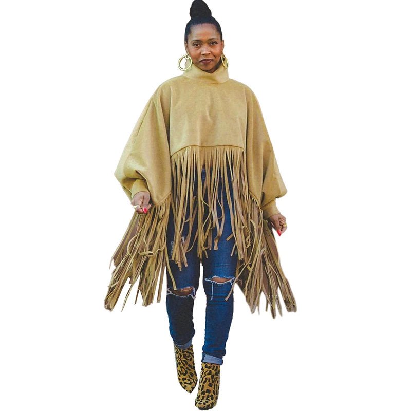 Plus Size Tassel Top - Elegant Streetwear Blouse for Fall | Women's Fashion - EverHype