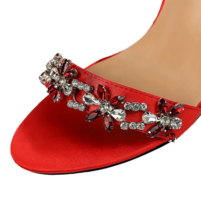 BIGTREE Shoes Open Toe Rhinestones Sandals Women 2026 New Designer Sexy High Heels Sandals Female Shoes Summer Heeled Sandals - EverHype