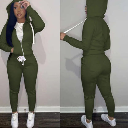 Fall Winter 2 - Piece Set - Hoodie & Pants Sweatsuit for Women in 11 Colors - EverHype