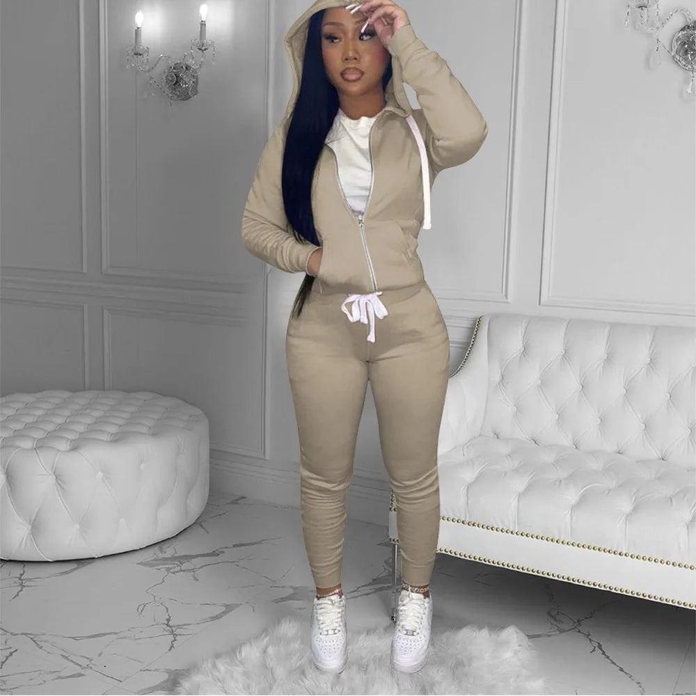 Fall Winter 2 - Piece Set - Hoodie & Pants Sweatsuit for Women in 11 Colors - EverHype