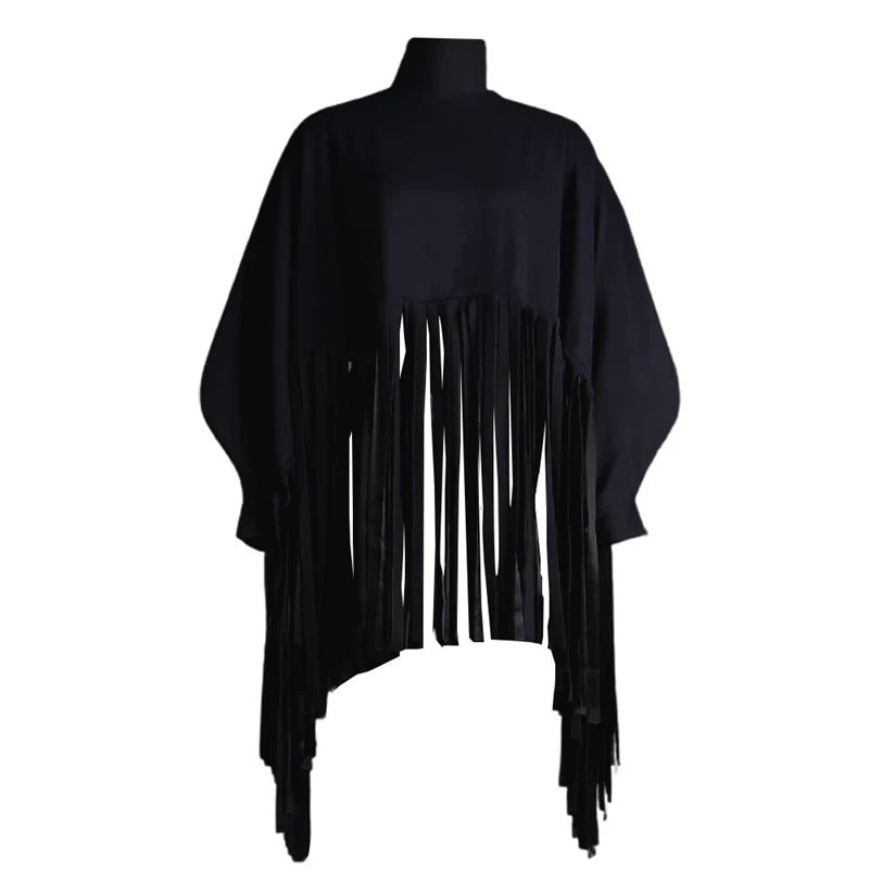 Plus Size Tassel Top - Elegant Streetwear Blouse for Fall | Women's Fashion - EverHype