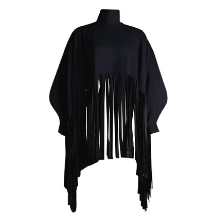 Plus Size Tassel Top - Elegant Streetwear Blouse for Fall | Women's Fashion - EverHype