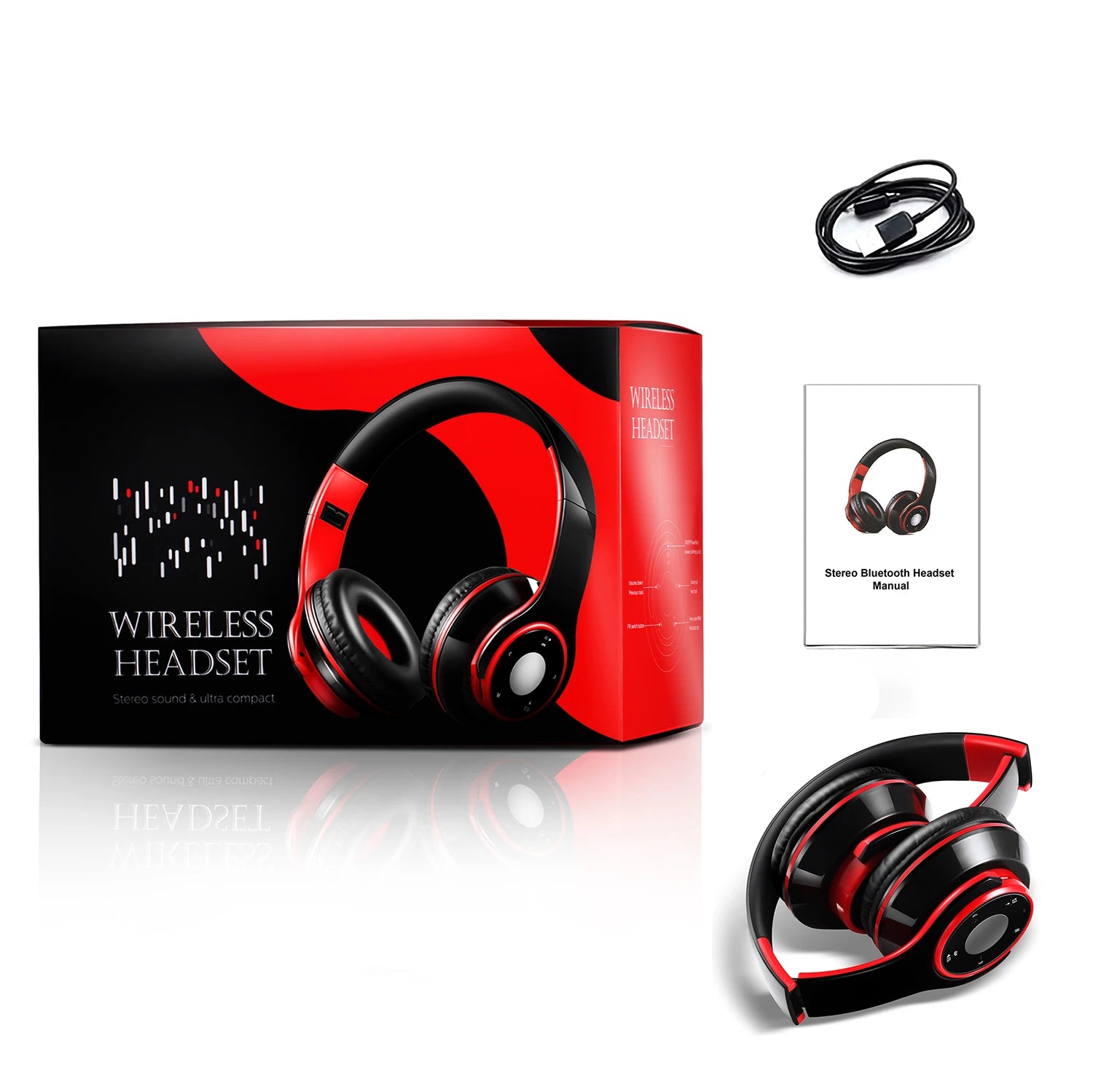 Best Colorful Earphones Wireless Bluetooth 5.3 Headsets Built - in Mp3 Player Foldable Sport Headphones Stereo Sound For Cellphone - EverHype