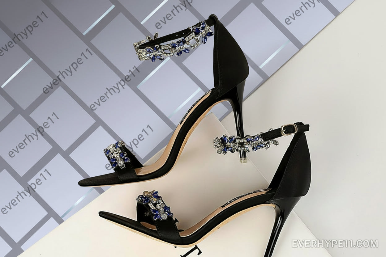 BIGTREE Shoes Open Toe Rhinestones Sandals Women 2026 New Designer Sexy High Heels Sandals Female Shoes Summer Heeled Sandals - EverHype