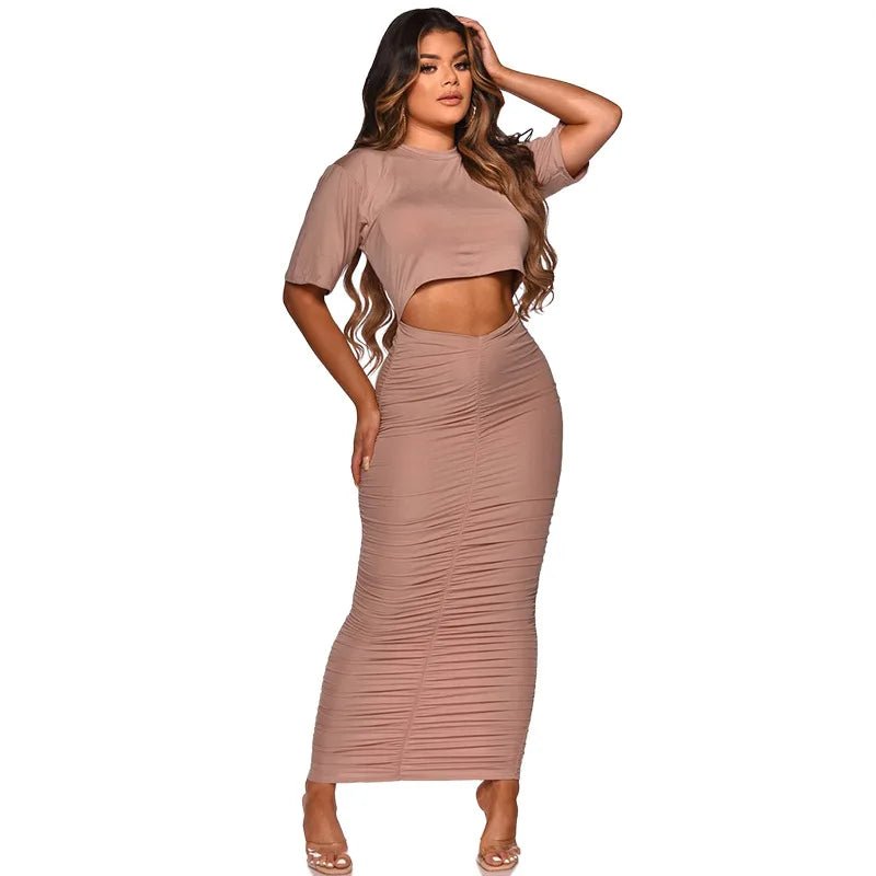 Women's 2 - Piece Dress Set - Crop Top & Skirt Outfit | Summer Fashion - EverHype