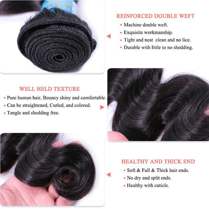 Cambodian Body Wave Bundles With Closure - HD Lace 100% Raw Human Hair - EverHype