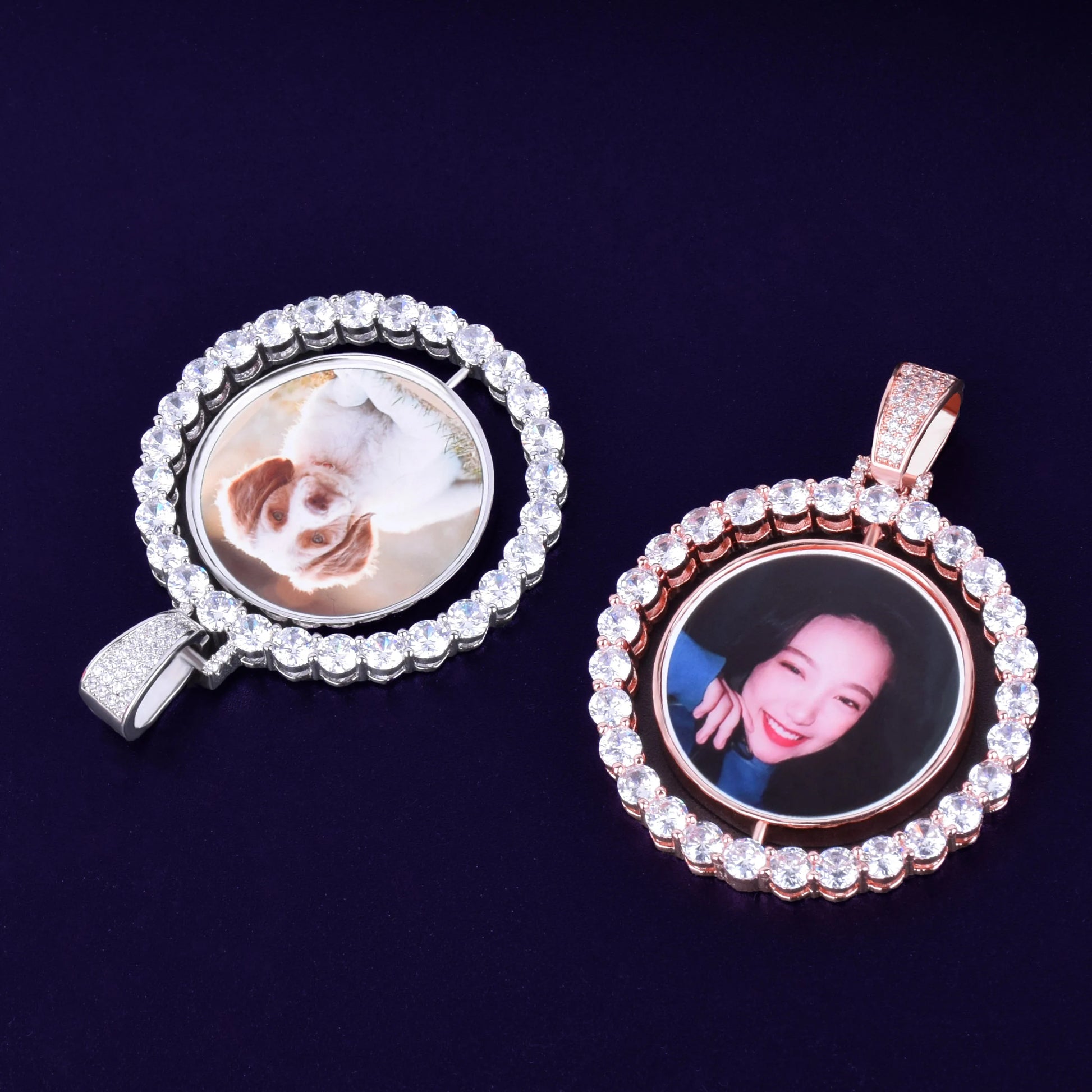 Custom Photo Necklace - Rotating Double - Sided Medallion Pendant for Men - EverHype