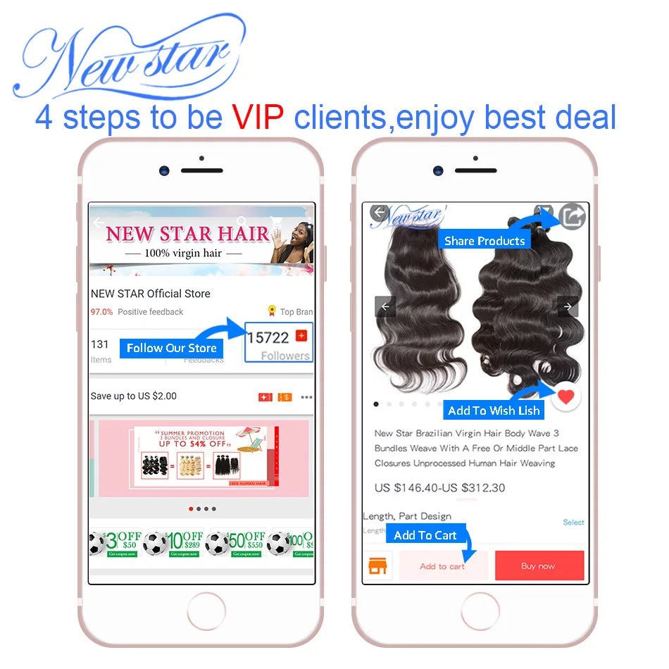 Peruvian Body Wave Hair 4 Bundles New Star 11A Virgin Human Hair Weave Extension Natural Color Hair Unprocessed Raw Hair Weaving - EverHype