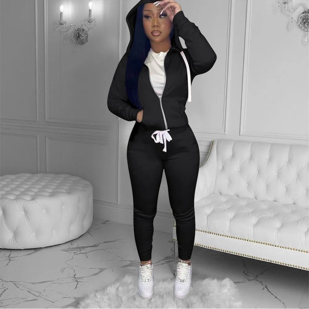 Fall Winter 2 - Piece Set - Hoodie & Pants Sweatsuit for Women in 11 Colors - EverHype