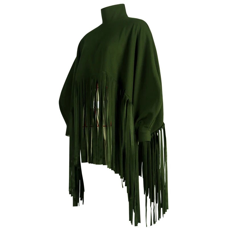 Plus Size Tassel Top - Elegant Streetwear Blouse for Fall | Women's Fashion - EverHype