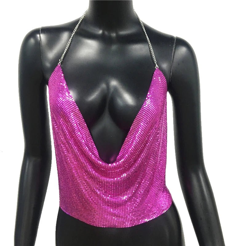 Festival Rhinestone Backless Crop Top - Glitter Party Tank | EverHype 2026 - EverHype