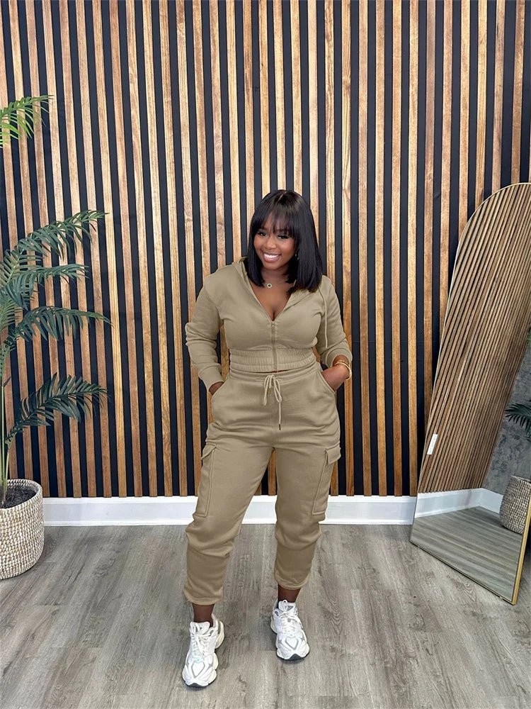 Women's 2 - Piece Sport Tracksuit - Matching Casual Top & Pants Set | Fall Outfit - EverHype