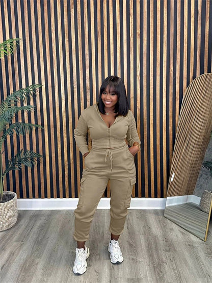 Women's 2 - Piece Sport Tracksuit - Matching Casual Top & Pants Set | Fall Outfit - EverHype
