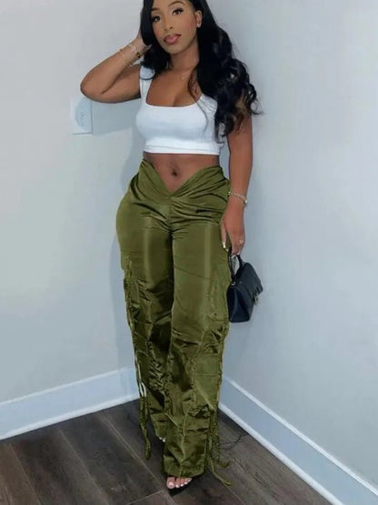 Low Waist Drawstring Cargo Pants - Safari Style Streetwear | EverHype 2026 - EverHype