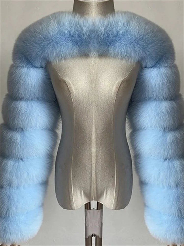 Faux Fur Jacket - Cropped Long Sleeve Coat for Women | Winter Warm Clothes - EverHype