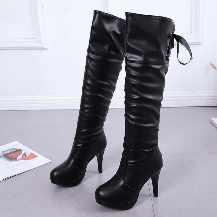 Women Boots Luxury Knight Women Length Boot Fashion Sexy Soft Leather Shoes Leather Elegant Comfortable Knee High Boots - EverHype