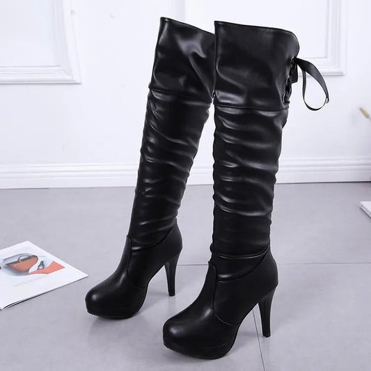 Women Boots Luxury Knight Women Length Boot Fashion Sexy Soft Leather Shoes Leather Elegant Comfortable Knee High Boots - EverHype