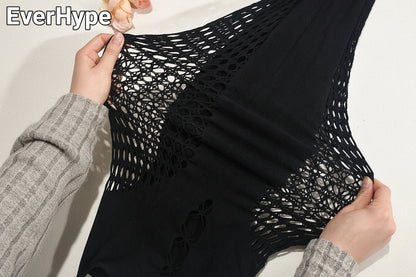 Mesh Maxi Dress - Strapless Long Sleeve Evening Party Dress for Women - EverHype