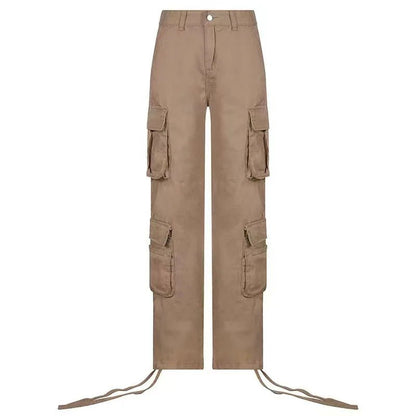 Y2K Cargo Jeans - Women's Denim Pants with Pockets | Straight Leg Streetwear - EverHype