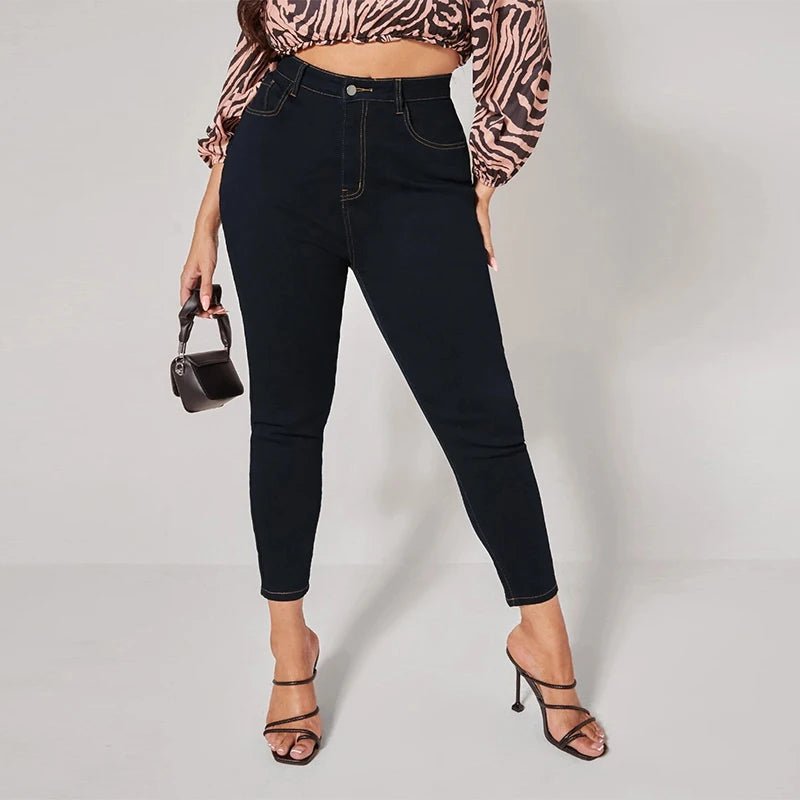 Plus Size Skinny Jeans For Women High Waist Stretch Denim Trousers Mom Jeans Pencil Pants Casual Comfort Trousers Oversize - EverHype