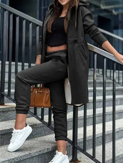 Women's Hooded Jacket & Trousers Two - Piece Set - EverHype