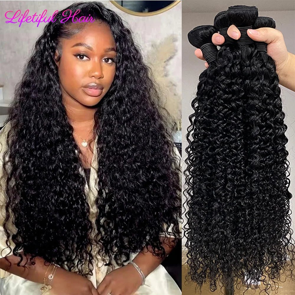 26 28 30 Inch Curly Human Hair Bundles 1/3/4 Pieces kinky Curly Raw Hair Bundles Human Hair Extensions Brazilian Hair For Black - EverHype