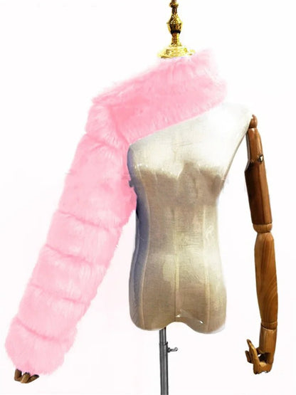 Faux Fur Jacket - Cropped Long Sleeve Coat for Women | Winter Warm Clothes - EverHype