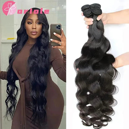 Brazilian Body Wave Human Hair Bundles Natural Hair Weave 1/3/4 Bundles Deal 8 - 32Inch 100% Human Hair Wigs Remy Hair Extensions - EverHype