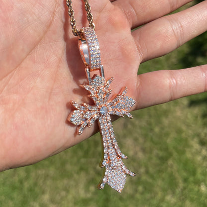 Iced Out Cross Pendant Necklace - Cubic Zirconia Hip Hop Jewelry for women - EverHype