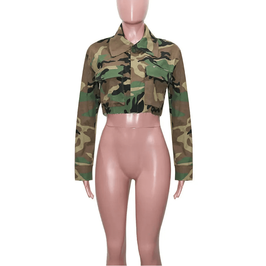 Camouflage Mini Trench Jacket - Streetwear Long Sleeve Coat | EverHype 2026 - EverHype
