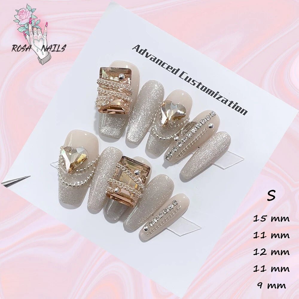 Fake Nails y2k Rainbow Discoloration Effect Handmade Tips Shine Chameleon Flakes Hologram Mirror Manicure Gothic Press on Nails - EverHype