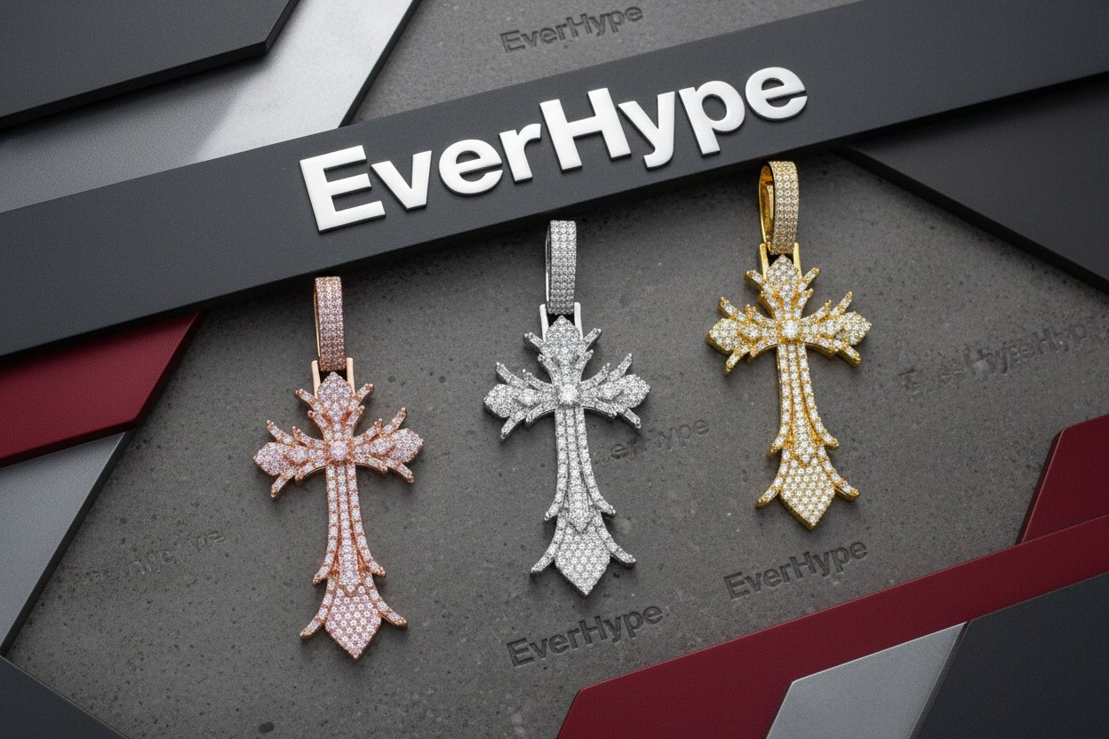 Iced Out Cross Pendant Necklace - Cubic Zirconia Hip Hop Jewelry for women - EverHype