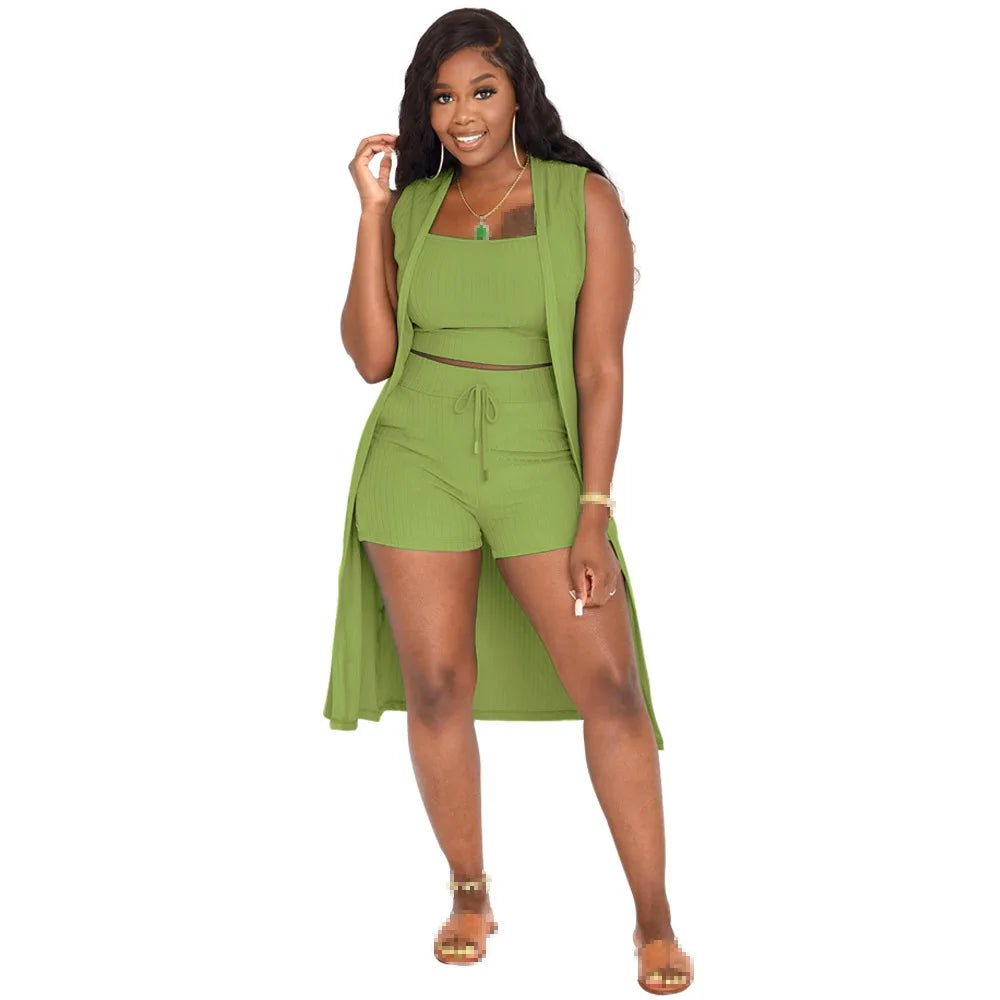 Women's 2 - Piece Summer Shorts Set - Sexy Crop Top & Shorts Outfit - EverHype