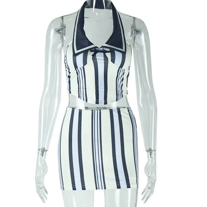 Striped Mini Skirt & Sleeveless Top Set - 2 - Piece Sporty Streetwear | EverHype 2026 - EverHype