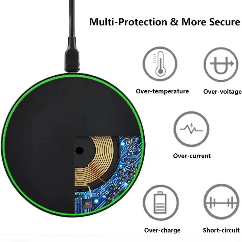 200W Wireless Charger Pad Stand Mobile Phone Chargers Fast Charging Dock Station For iPhone 16 15 14 13 Pro Max Samsung Xiaomi - EverHype